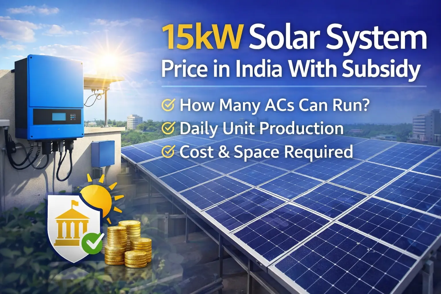 15kW Solar System Price in India With Subsidy
