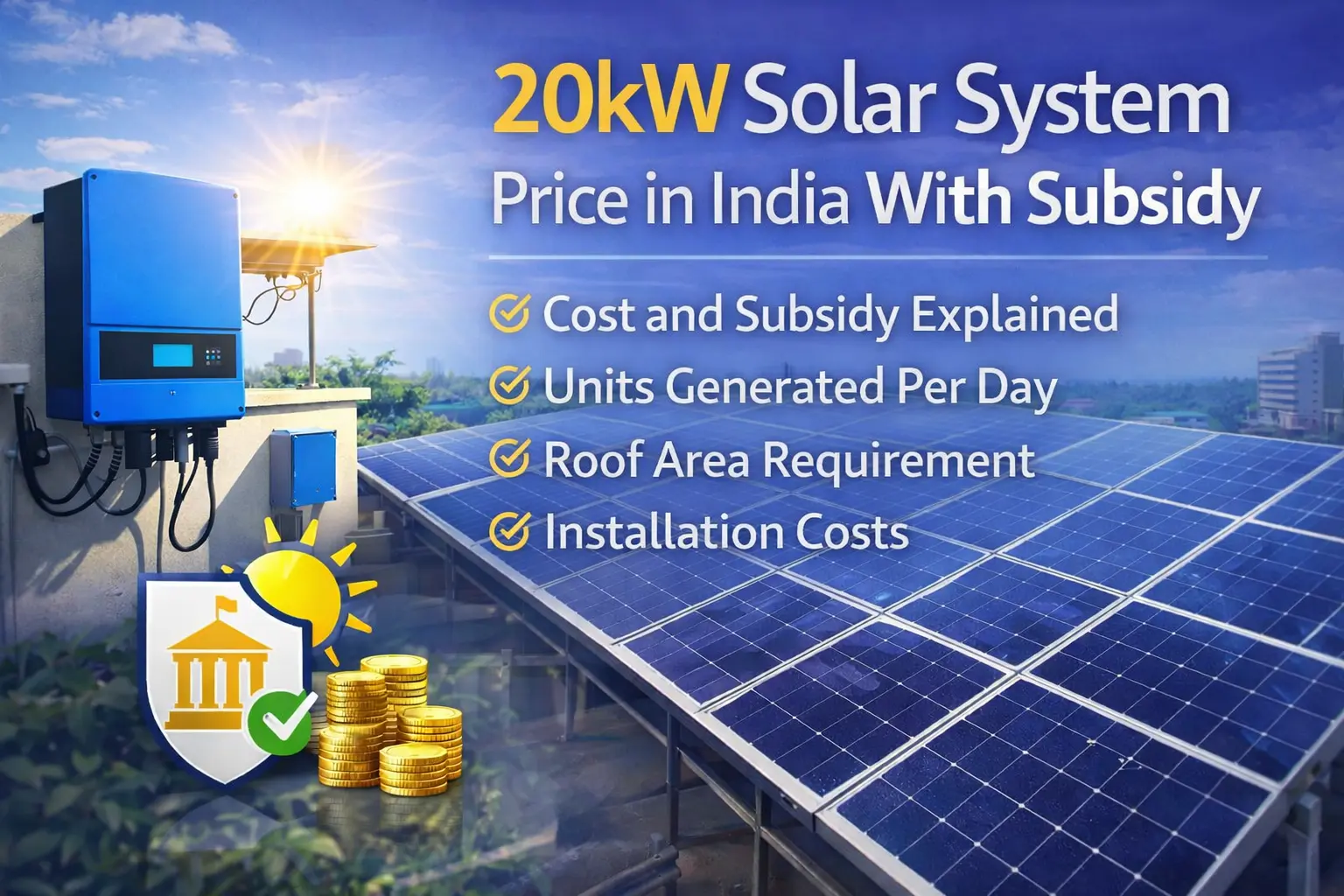 20kW Solar System Price in India With Subsidy