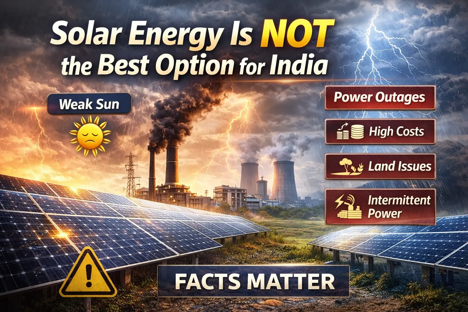 Solar Energy Is Not the Best Option for India A Clear, Fact Based Perspective