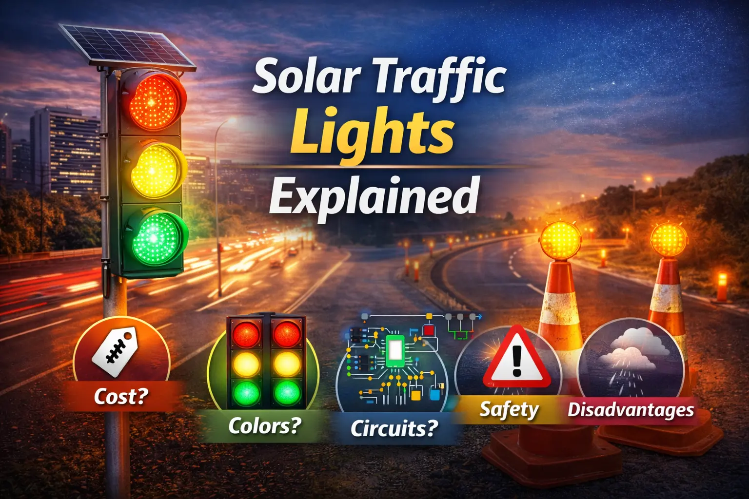 Solar Traffic Lights Explained Cost, Colors, Circuits, Safety, and Real World Use
