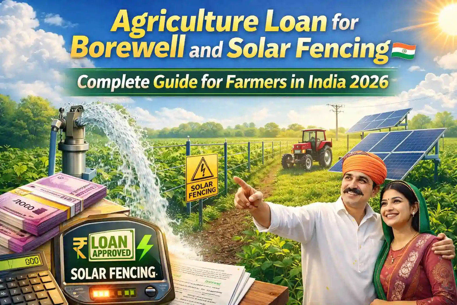 Agriculture Loan for Borewell and Solar Fencing Complete Guide for Farmers in India 2026
